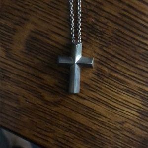 Tiffany cross necklace burnt silver color